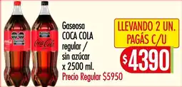 Supermercados Caracol Coca cola gaseosa regular / sin azúcar oferta