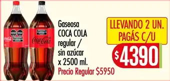 Coca cola gaseosa regular / sin azúcar