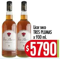 Supermercados Caracol Tres plumas licor seco oferta