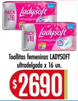 Supermercados Caracol Ladysoft toallitas femeninas ultradelgada oferta