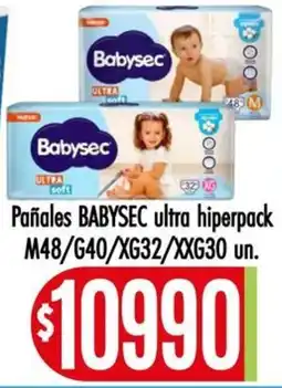 Supermercados Caracol Babysec pañales ultra hiperpack oferta