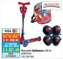 Rio Shop Deco Spiderman monopatin c/kit de proteccion oferta
