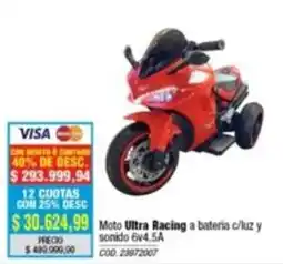 Rio Shop Deco Moto Ultra Racing a bateria c/luz y sonido 6v4 5A oferta