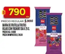 Supermercados DIA Dia - barra de frutilla/frutos rojos con yoghurt oferta