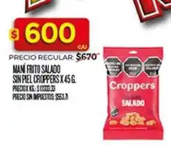 Supermercados DIA Croppers - maní frito salado sin piel croppers oferta