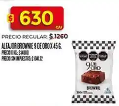 Supermercados DIA 9 de oro - alfajor brownie 9 de oro oferta
