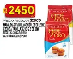 Supermercados DIA 9 de oro - madalenas vainilla con dulce de leche oferta