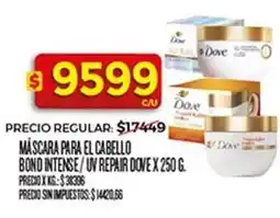 Supermercados DIA Dove - máscara para el cabello bond intense / uv repair oferta