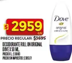 Supermercados DIA Dove - desodorante roll on original oferta