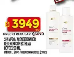 Supermercados DIA Dove - shampoo/acondicionador regeneracion extrema oferta