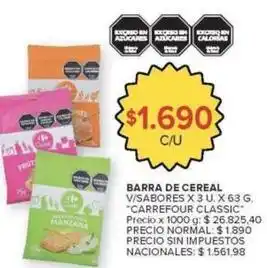 Carrefour - barra de cereal v/sabores