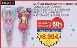 Carrefour Muñeca hada/super/unicornio cono 27 cm sparkle oferta