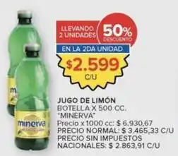 Carrefour Minerva - jugo de limón oferta