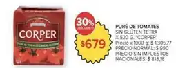Carrefour Puré de tomates sin glúten tetra oferta