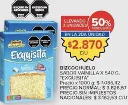 Carrefour Exquisita - bizcochuelo sabor vainilla oferta