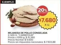 Carrefour Carrefour - milanesa de pollo congelada oferta