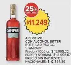 Carrefour Campari - aperitivo con alcohol bitter oferta