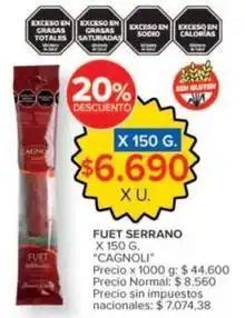 Carrefour Cagnoli - fuet serrano oferta