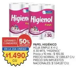 Carrefour Market Higienol - papel higi00enico hoja simple oferta