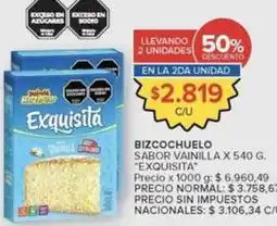 Carrefour Market Exquisita - bizcochuela sabor vainilla oferta