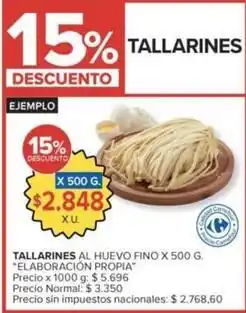 Carrefour Market Tallarines al huevo fino oferta