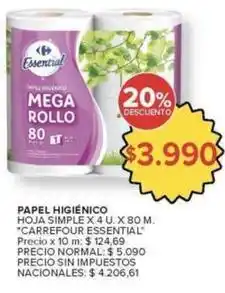 Carrefour Market Carrefour - papel higiénico mega rollo oferta