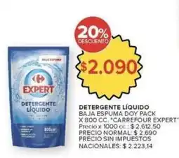 Carrefour Market Carrefour - detergente líquido baja espuma doy pack oferta
