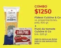 Supermercados Vea Cuisine - fideos spaghetti vs. puré de tomate oferta