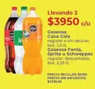 Supermercados Vea Coca cola - gaseosa regular o sin azúcar, bot. 2,5 lt oferta
