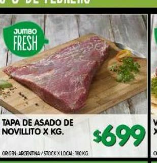 Jumbo Tapa de asado de novillito x kg oferta