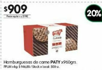 Jumbo Hamburguesas de carne paty oferta