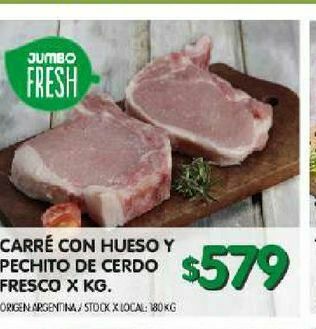 Jumbo Carré con hueso y pechito de cerdo oferta