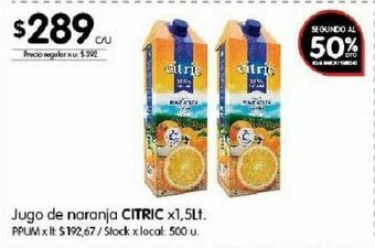 Jugo de naranja citric 1.5lt