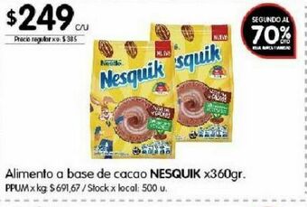Disco Cacao en polvo nesquik 360g oferta
