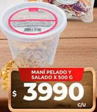 Mani pelado y salado