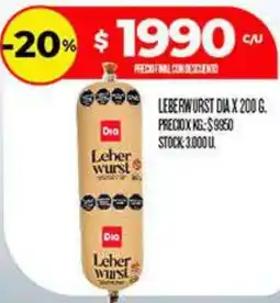 Supermercados DIA Dio leberwurst oferta