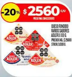 Supermercados DIA Adler queso fundido varios sabores oferta