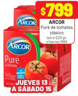 Almacor Arcor puré de tomates clásico oferta