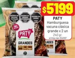 Almacor Paty hamburguesa vacuna clásica grande oferta