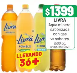 Almacor Livra agua mineral saborizada con gas vs sabores oferta