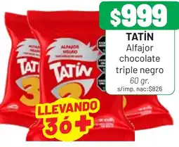 Almacor Tatín alfajor chocolate triple negro oferta