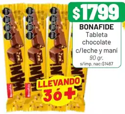 Almacor Bonafide tableta chocolate c/leche y maní oferta