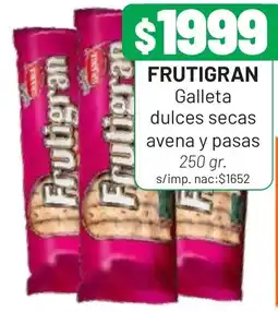 Almacor Frutigran galleta dulces secas avena y pasas oferta