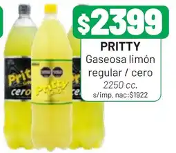 Almacor Pritty gaseosa limón regular / cero oferta