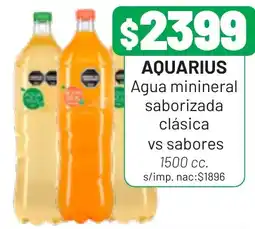 Almacor Aquarius agua minerial saborizada clásica vs sabores oferta