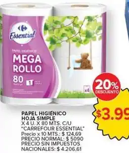 Carrefour Market Carrefour - papel higiénico mega rollo oferta