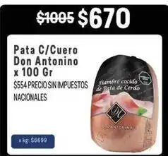 Makro Don antonino - pata c/cuero oferta