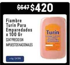 Makro Fiambreria turin para emparedados oferta