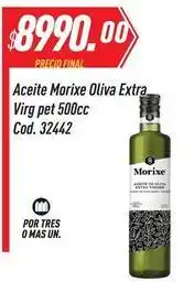 Supermercados Comodin Morixe - aceite oliva extra virg pet 500cc cod. 32442 oferta