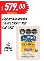 Supermercados Comodin Hellmann's - mayonesa sin tacc sach x 118gr cod. 1609 oferta